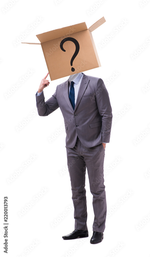 Businessman asking questions in business concept Businessman asking questions in business concept