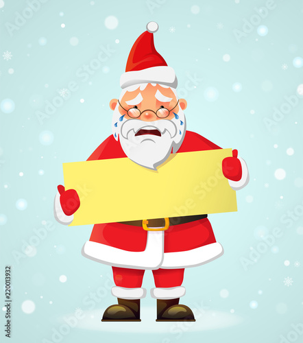 Santa Claus holding poster