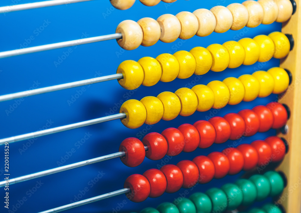 children's multi-colored abacus close-up children's multi-colored abacus close-up