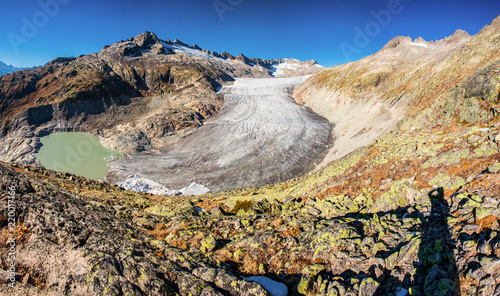 Obraz na plátně Rhone glacier on the Furkapass in Switzerland