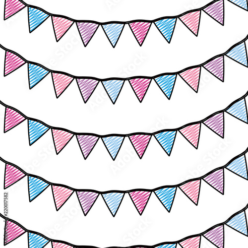 doodle party flags event celebration background