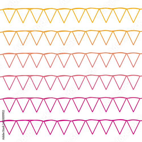 degraded line triangle party flags decoration background