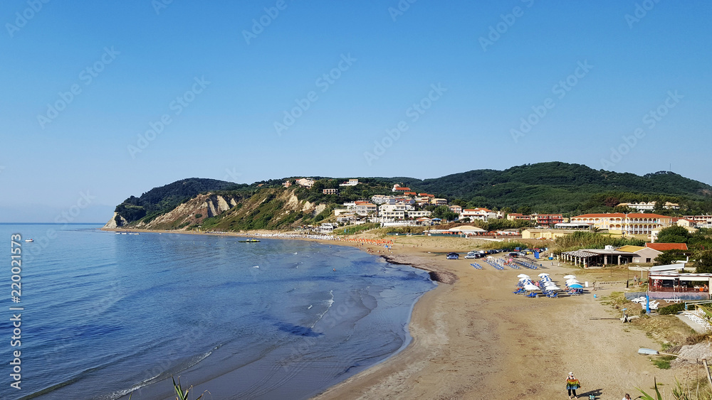 Beautiful view of Sidari beach on Corfu island, Greece