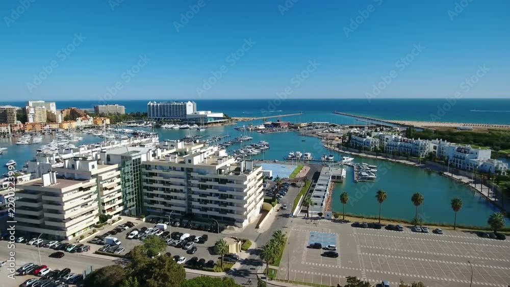 Aerial view of the tourist town in Portugal Vilamoura. Aerial view of the tourist town in Portugal Vilamoura.