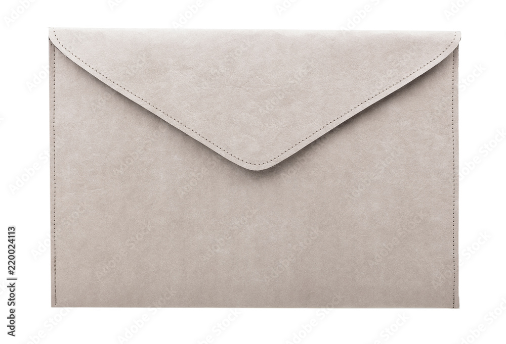 Gray Suede Envelope Clutch Bag on White Background Gray Suede Envelope Clutch Bag on White Background