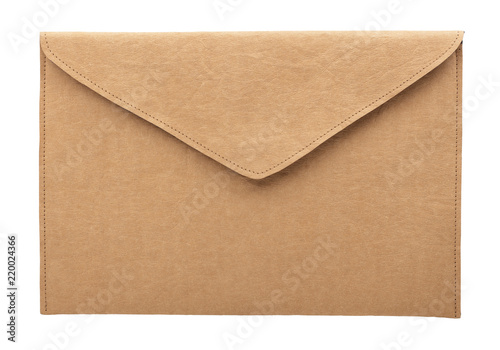 Brown envelope with a white background.