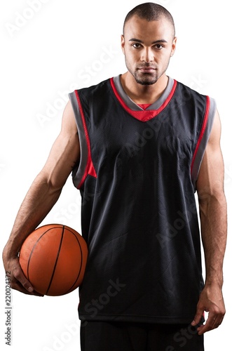 Basketball Player Holding a Ball - Isolated