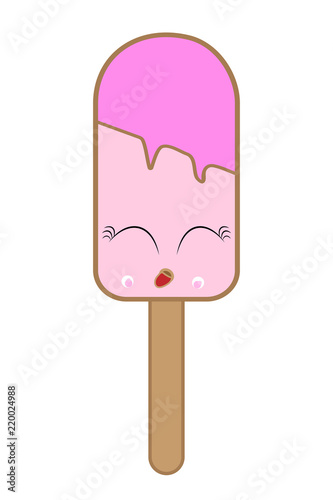 ice cream on a wooden stick cartoon. Vector