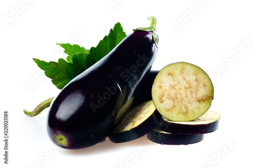 Whole Eggplant and Slices