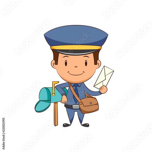 Child postman mailbox letter