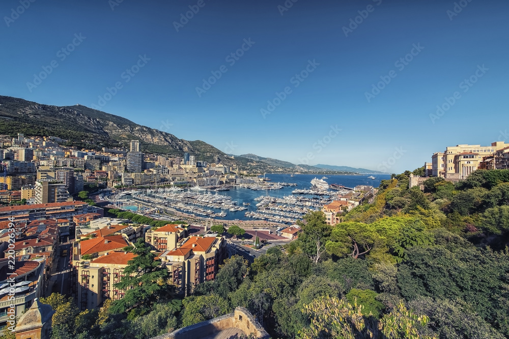 Principality of Monaco viewed from Monaco-ville district