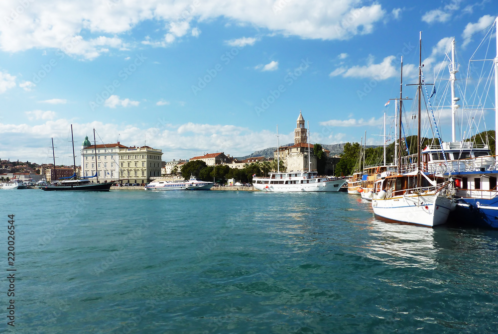 Split city marina - Dalmatia, Croatia. The Port of Split is the largest passenger port in Croatia and the third largest passenger seaport in the Mediterranean.