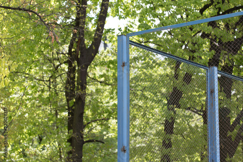 Wallpaper Mural Green wire fence on background of green trees Torontodigital.ca