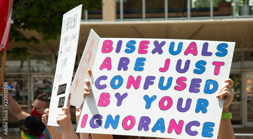 Pride LGBTQ+ Bisexual Ignorance sign photo