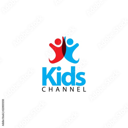 Kids Channel Logo Vector Template Design Illustration