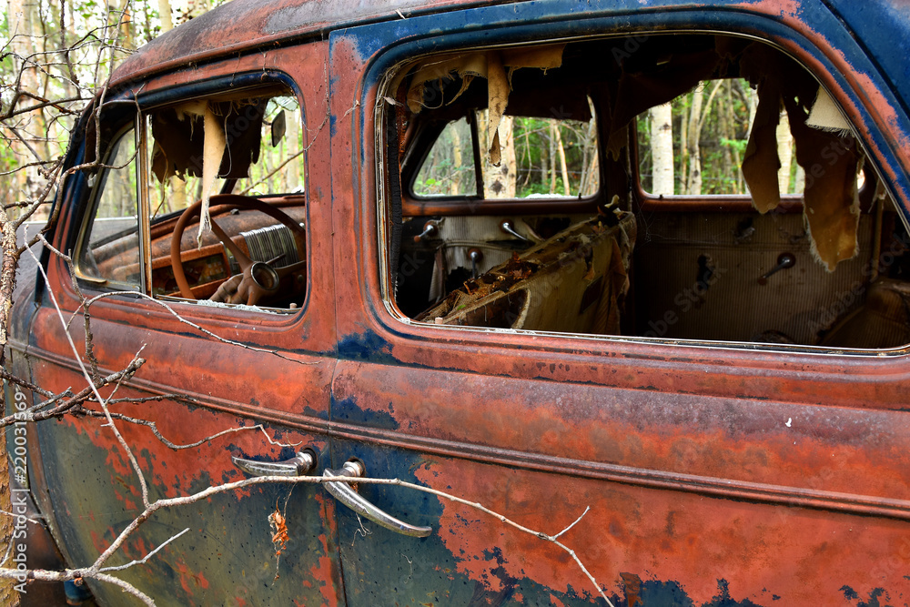 Old Abandoned Car Wreckage
