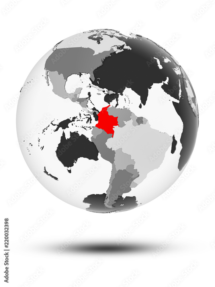 Colombia on political globe
