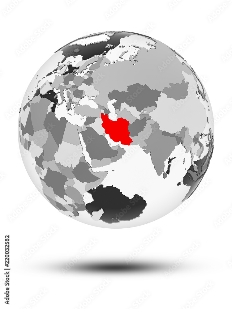 Obraz premium Iran on political globe
