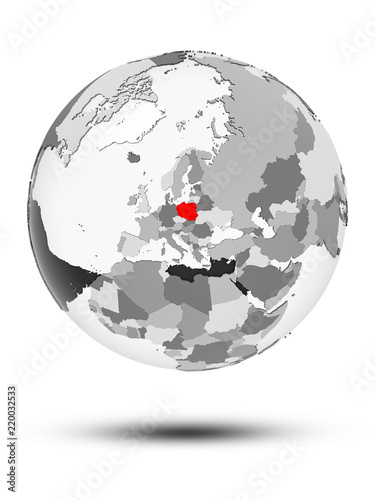 Poland on political globe