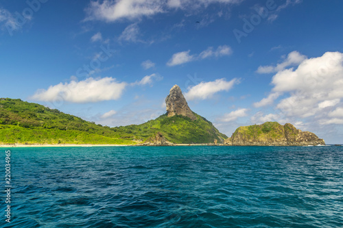 Morro do Pico visto do mar de Fernando de Noronha photo