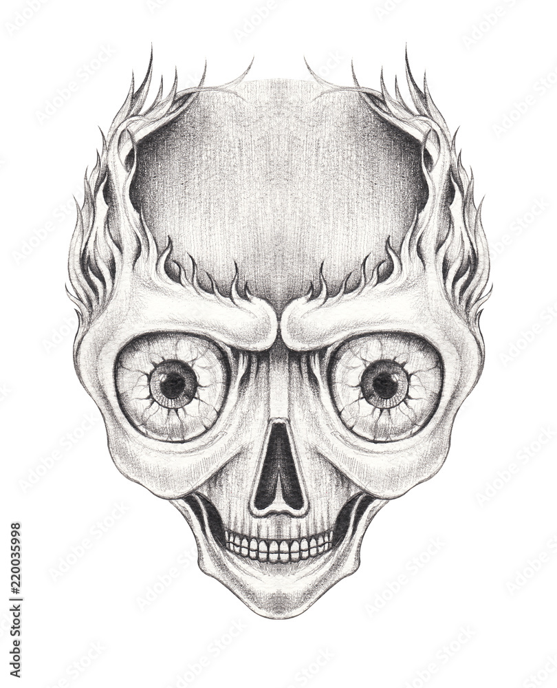 ArtStation  A series of pencil drawings of the skull Custom tattoo design