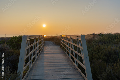 Sonnenuntergang Kalifornien mit Brücke