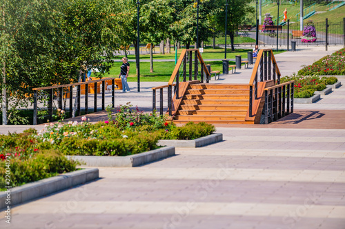 Beautiful city park in South Butovo. Moscow. Russia