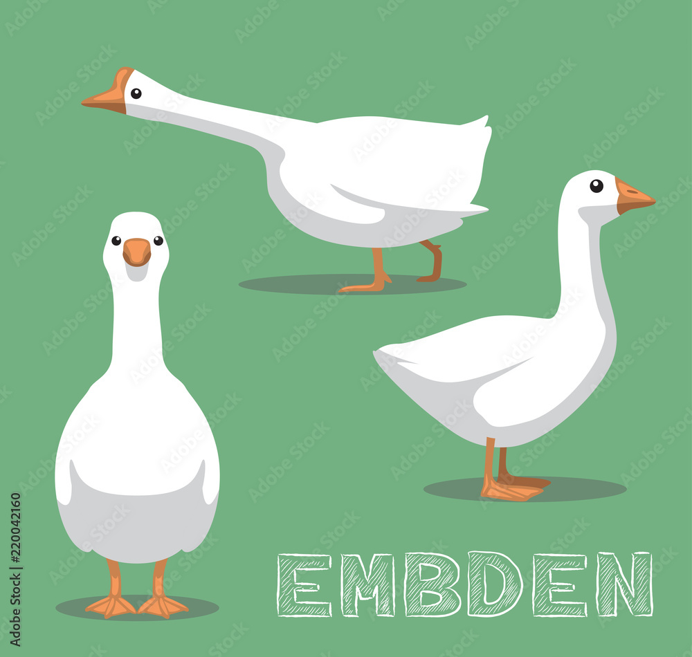 Domestic Goose Embden Cartoon Vector Illustration Domestic Goose Embden Cartoon Vector Illustration