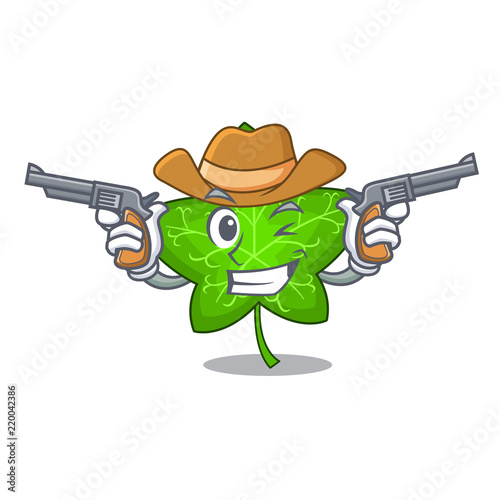 Cowboy ivy leaf isolated on character cartoon