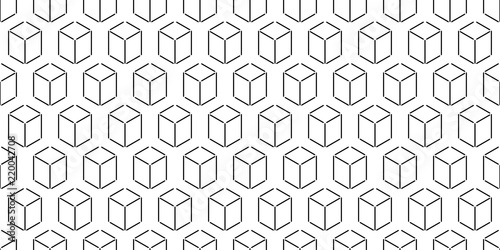 3D geometric background. Seamless pattern.Vector. 3D幾何学パターン