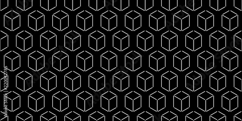 3D geometric background. Seamless pattern.Vector. 3D幾何学パターン
