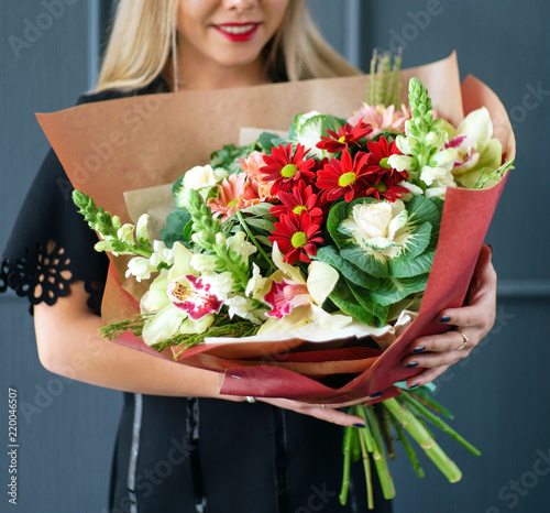 nice buquet in the hands photo