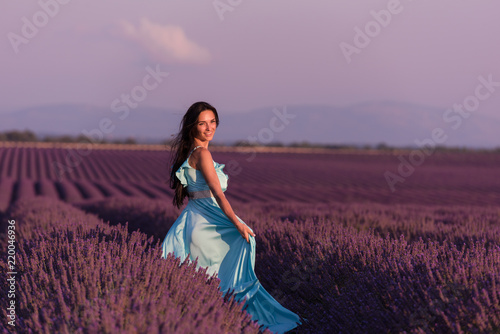 woman in lavender flower field