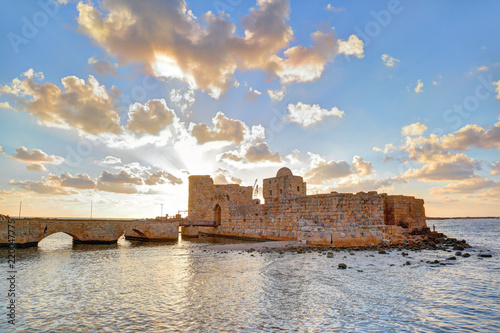 Sidon Sea Castle at Sunset, Lebanon (HDR)