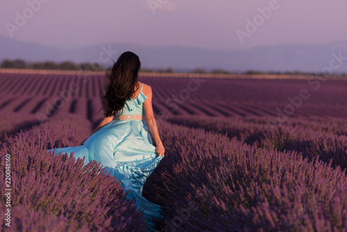 woman in lavender flower field