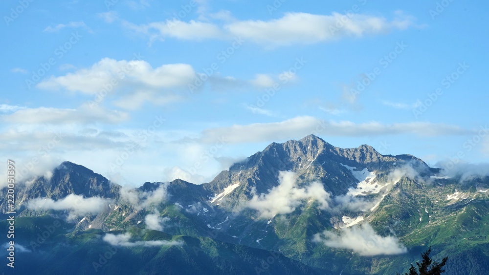 Plakat Beautiful landscape on mountain with nice sky