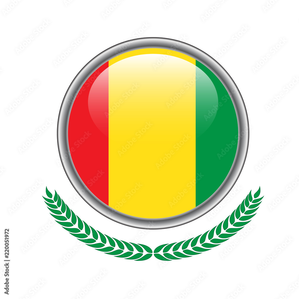 Fototapeta premium guinea flag button. guinea flag icon. Vector illustration of guinea flag on white background.
