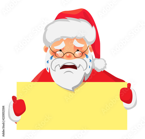 Santa Claus holding banner