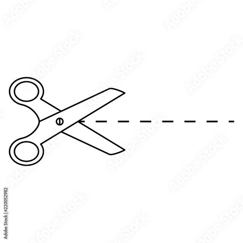 Scissors of cut slice dividing of icon