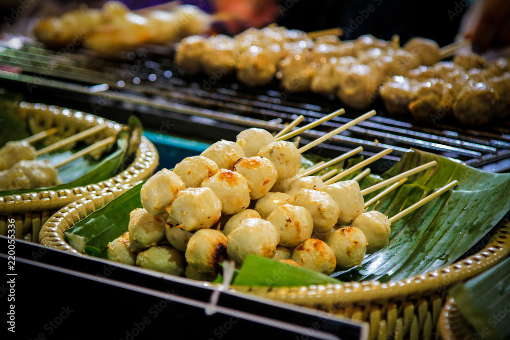 meat ball roasted Thai style snack Find a simple way along the way. meat ball roasted Thai style snack Find a simple way along the way.