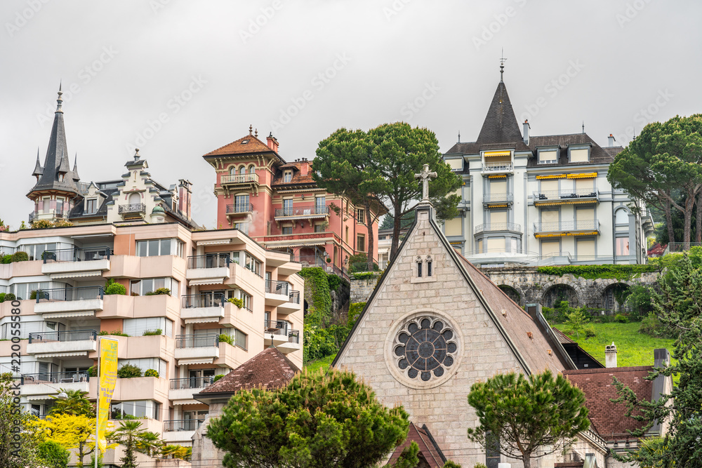 Switzerland, Lozanna cityscapes and rooftops - obrazy, fototapety, plakaty 