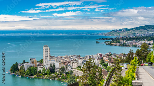 Fotografia Switzerland, Montreux and lake Leman view