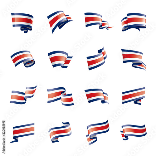 Costa Rica flag, vector illustration on a white background