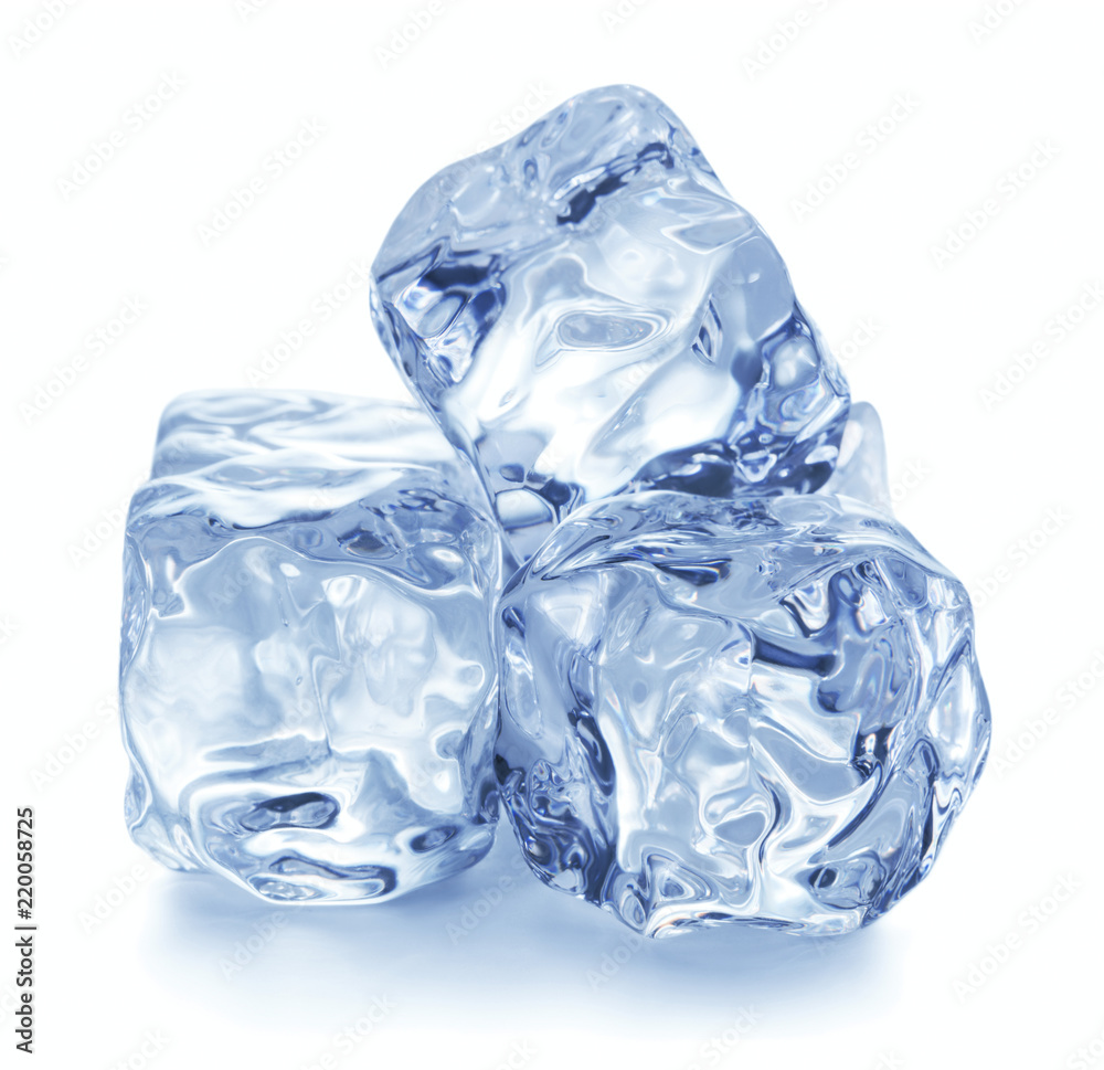 blue ice cubes isolated on white background blue ice cubes isolated on white background