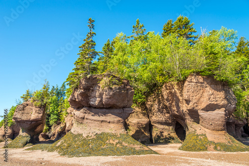 Low tide in Bay of Fundy with fascinating rock formations - Canada