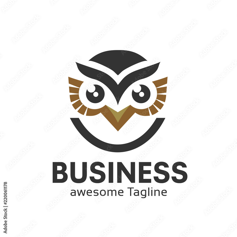 Naklejka premium Owl logo vector in modern colorful logo design, Owl icon vector isolated on white background