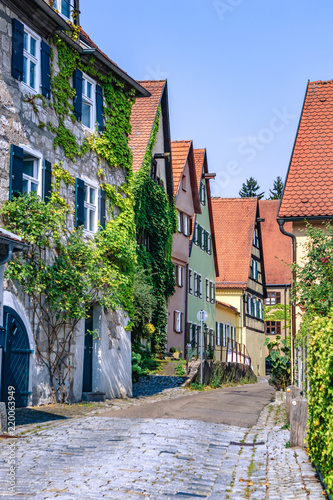 Fototapeta Naklejka Na Ścianę i Meble -  Traditional, colorful buildings in the old town of Dinkelsbühl