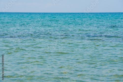 Caribbean turquoise water beach reflection aqua perspective background © Irina Sokolovskaya