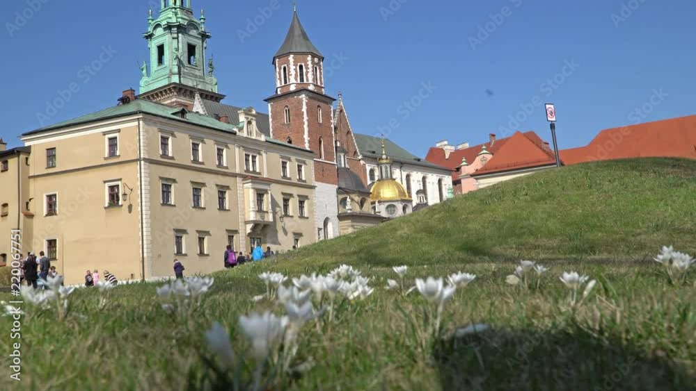 Krakow, Poland - Spring, 2018 Old Town of Krakow. Wawel Royal Castle.