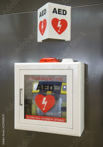 Automated External Defibrillator(AED) on the wall can be found in almost all airport and train stations